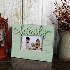 CVHOMEDECO. 6x4 Picture Frame Made of Solid Wood High Definition Glass Family Designs Photo Frame for Tabletop Display and Wall Mounting (Distress Teal)