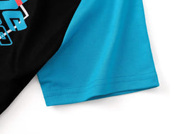 Beezizac Big Boys Pajamas Teal & Navy Face 2-Piece Fun Short Sleeve & Pants PJ Set Kid Cozy Sleepwear Size 6-18