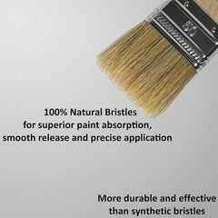 1 Inch Flat Paint Brush - High European Quality - Natural Bristles - for Home, Wood, Walls, Art, Trim & Furniture - for Acrylic, Oil, Stain, Chalk & Latex Paints