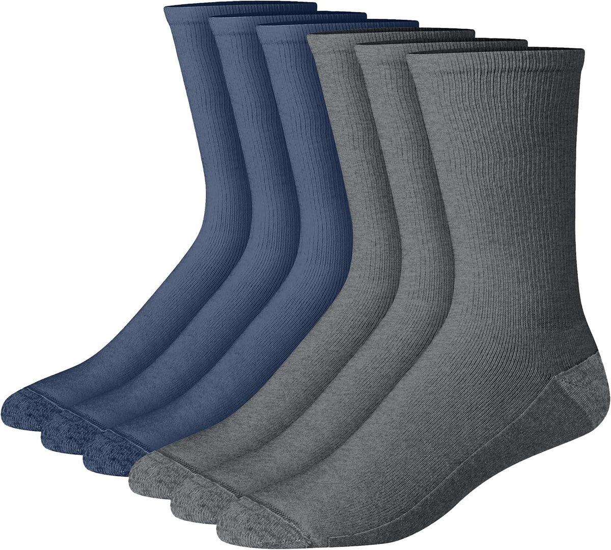 Hanes Men's Max Cushioned Crew Socks, Moisture-Wicking with Odor Control, Multipack