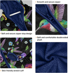 CHIFIGNO Colorful Pansy Flowers Toddler Boy Hooded Jacket Light Thick Sweatshirt Jacket 3T