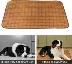2025 Upgraded Dog Cooling Mat – Ice Silk Pet Cooling Pad for Dogs & Cats, Non-Slip Washable Cool Blanket, XL Outdoor Dog Bed Mat for Summer Heat Relief (S)