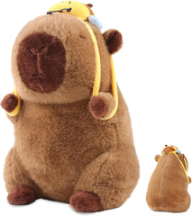 Capybara Plush Cute Capybara Stuffed Animal Kawaii Plush with Wearable Toast Headgear Bread Capybara Gifts Cute Plush Pillow Birthday for Kids Boys Girls 9 Inch