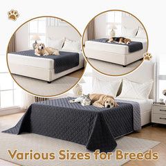 100% Double-Sided Waterproof Blanket, Couch Cover for Dogs Washable, Reversible Dog Bed Cover, Couch Furniture Protector. (Dark＆Light Grey, 40 X 50 Inch - 1 Pack)
