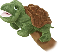 Aurora® Interactive Hand Puppet Frog Stuffed Animal - Storytelling Adventures - Playful Learning - Green 10 Inches