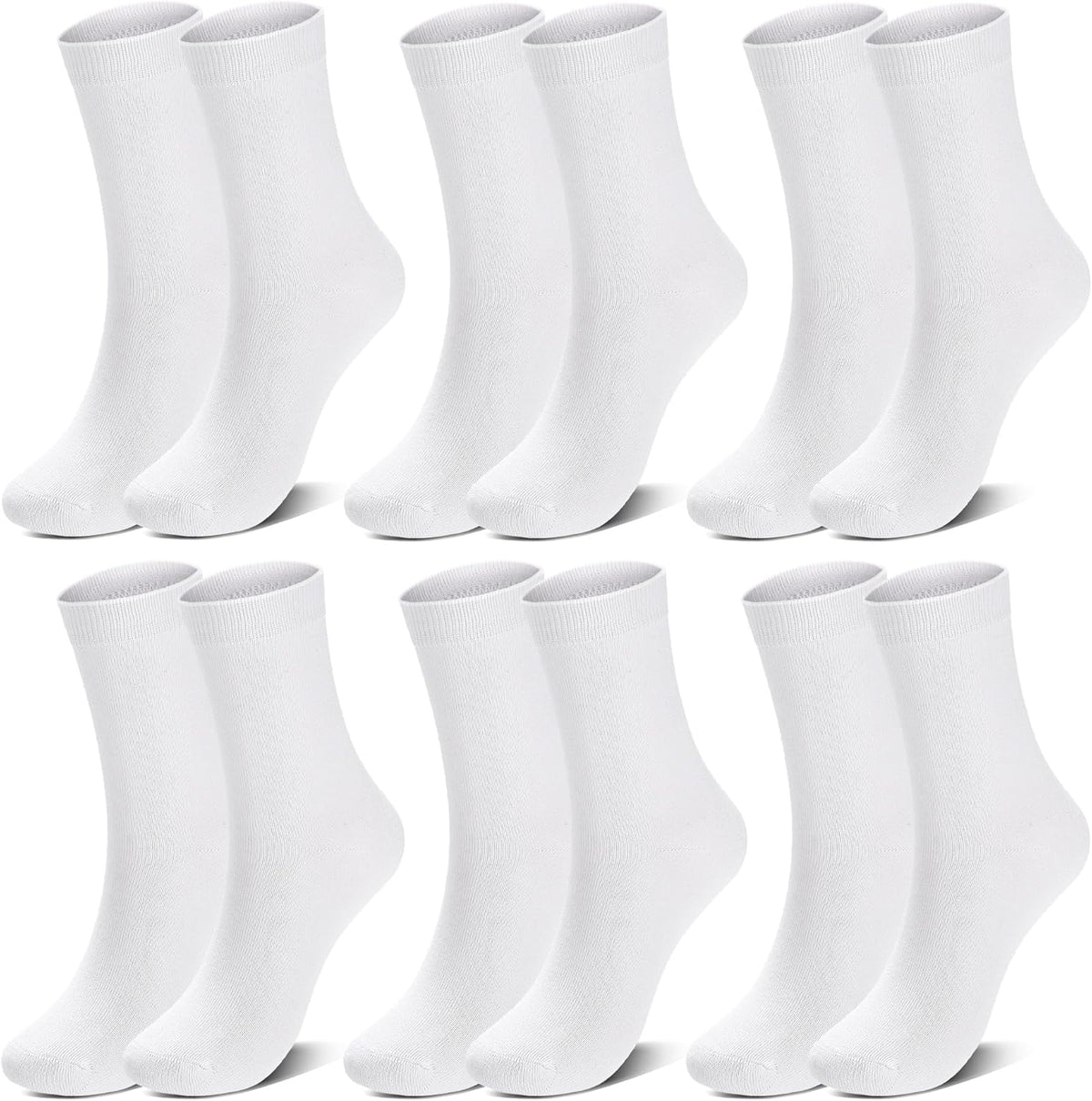 6 Pairs Unisex Kids Socks for Boys Girls Cotton Crew Dress Socks Casual Basic