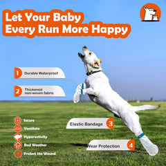 20 Disposable Dog Boots, Disposable Waterproof Dog Boots, Disposable dustproof Dog Shoes, with 3 Rolls of Adjustable self-Adhesive Bandages for Enhanced Adhesion(Medium)