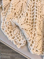 MakeMeChic Women's Plus Size Crochet Tops Floral Dolman Sleeve Summer Spring Top