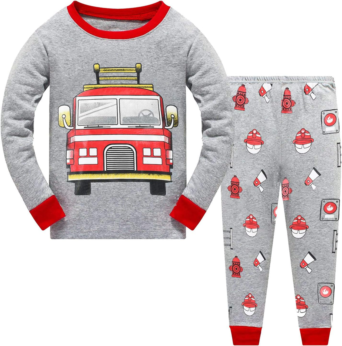 Little Hand Toddler Boys Pajamas Monster Truck Cotton Planets Sleepwear Pjs Sets Long Sleeve Excavator Jammies