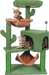 YUNIQUE Cat Tree with Cat Condo and Big Hammock, Grey