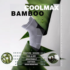 BRISIRA Bamboo Viscose Compression High Ankle Socks Men Women Cushioned Anti Blister HIking Golf Arch Support Running Socks