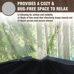Anyoo Camping Hammock with Mosquito Netting and Tree Straps - Sturdy Up to 450lbs for Outdoor, Backyard, Backpacking, Hiking