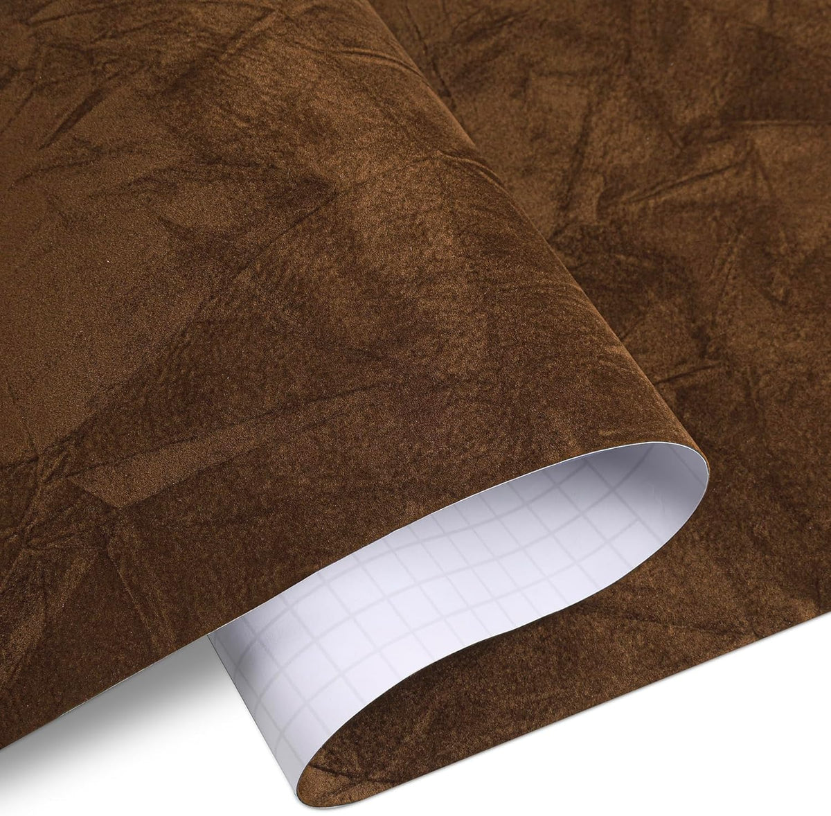 Decotalk Felt Fabric Wallpaper Peel and Stick Brown Felt Fabric Wall Paper Adhesive Felt Velvet Sheets for Crafts Jewelry Box 15.7x120 Inch Flocking Sheets for Drawer Liner Felt Sheets Adhesive Backed