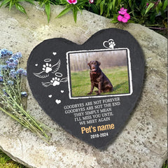 Cowcute Customized Pet Memorial Gifts for Loss of Cat, Personalized Dog Memorial Stone with Photo Name Date, Pet Memorial Stone Custom, Memorial Garden Stone Pet Grave Markers Headstone for Dog Cat