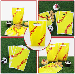 100Pcs Softball Goodie Bags Softball Loot Gifts Bags Softball Party Favor Bags Softball Party Supplies for Kids Birthday Party Softball Game Day Sports Events Decorations