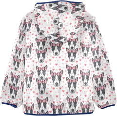 Cute Dog Bow Heart Boys Fleece Coat,Children's Zip-Up Hoodie Jacket,Baby Warm Fashion Outerwear 3-10T,A113438