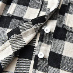 Boys Button Down Shirt Toddler Kids Long Sleeve Plaid Casual Flannel Tops Thermal Fall Loose Fashion Outwear Jacket