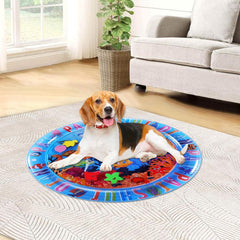 Sensory Water Pad for Cats - Dog Cat Water Play Mat Toy - Sensory Cooling Waterbed Pet Exercise Activity for Indoor Home Travel Outdoor Balcony