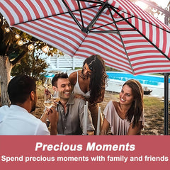 300CM/9.8FT Patio Umbrella Replacement Canopy 8 Ribs, Outdoor Umbrella Canopy 230CM/7.5FT 270CM/8.8FT Table Market Yard Umbrella Replacement Top Cover For Backyard Garden Beach Patio