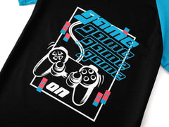 Beezizac Big Boys Pajamas Teal & Navy Face 2-Piece Fun Short Sleeve & Pants PJ Set Kid Cozy Sleepwear Size 6-18