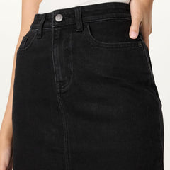 The Drop Women's Rylie Maxi Denim Skirt with Front Slit