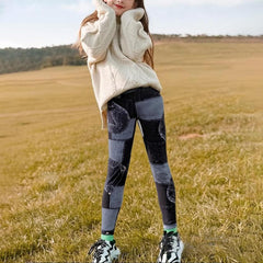 6 Pack Girls Leggings Basic Full Length Leggings for Kids Athletic Pants Girls Imitation Denim Pants