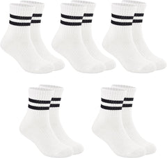 Boys & Girls Crew Socks - Cotton Athletic Socks, 5 Pairs (1-12 Years)