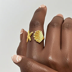 Auric Ocean-themed Sea Star Ring Non Tarnish Summer Jewelry for Women Vacation Accessories