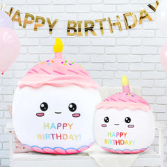 Easfan Birthday Cake Plush Pillow Soft Plush Toy Kawaii Stuffed Animal Home Room Decoration Birthday Gifts for Kids Toddlers