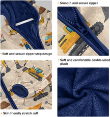 CHIFIGNO Construction Vehicles Excavators Toddler Boys Warm Thick Fleece Outerwear Jackets with Polar Fleece Lining 3T