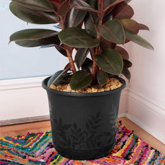 Bloem FP0600 Series Water Planter, 6", Black