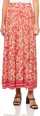 Angie Women's Printed Maxi Tiered Skirt with Slit