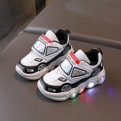 Car Shoes for Boys Light Up Kids Toddler Girls Boys Breathable Flashing Sneakers Cute Cartoon Cars Toddler Shoes