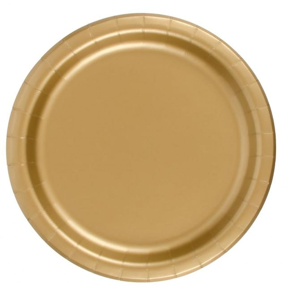 24 Plates 7" Paper Dessert Plates Wax Coated - Gold