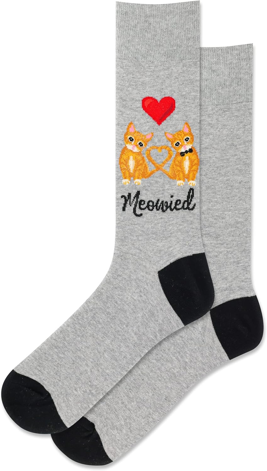 Hot Sox Men's Fun Wedding Groom Crew Socks-1 Pair Pack-Cool & Funny Husband Novelty Fashion Gifts