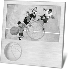 4" x 6" Vertical Photo Frame With Embossed and Debossed Motivational Lingo, Brushed Aluminium, Black Felt Backing, Glass Front. Silver