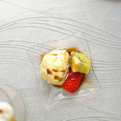 Efavormart 24 Pack - 3" Clear Mini Plastic Appetizer Plates, Wavy Rim Square Disposable Dessert Plates for Weddings, Birthdays, Parties, Gathering, Graduation Ceremonies, Special Events