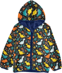 CHIFIGNO Colorful Dinosaurs Toddler Boys Winter Coat Thick Winter Jacket for Kids 3T