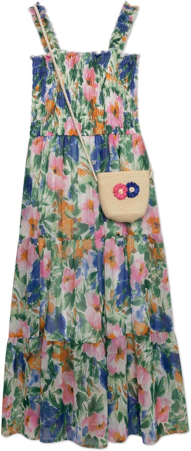 Speechless Girls' Sleeveless Smocked Maxi Sundress