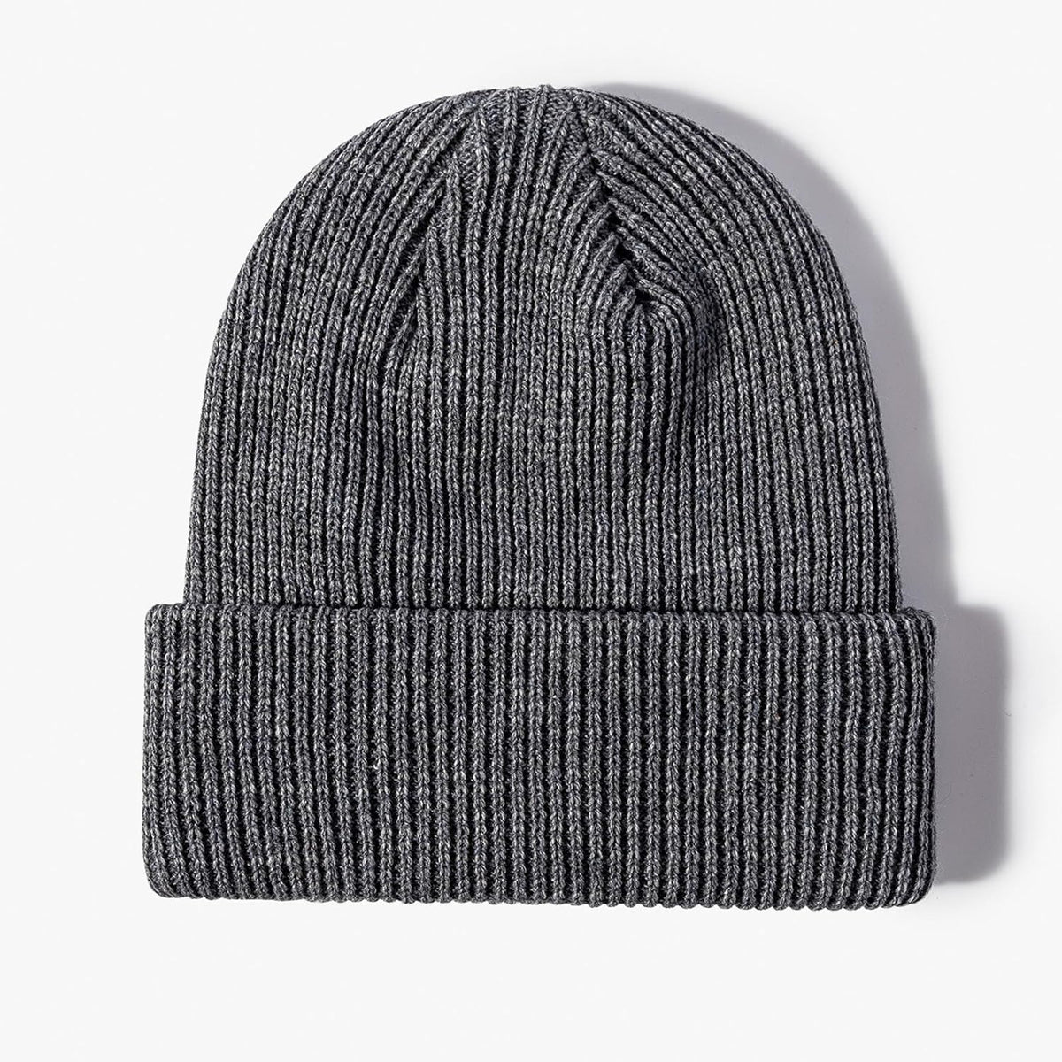 Ribbed Knit Beanie Warm Cuffed Winter Hat for Men and Women