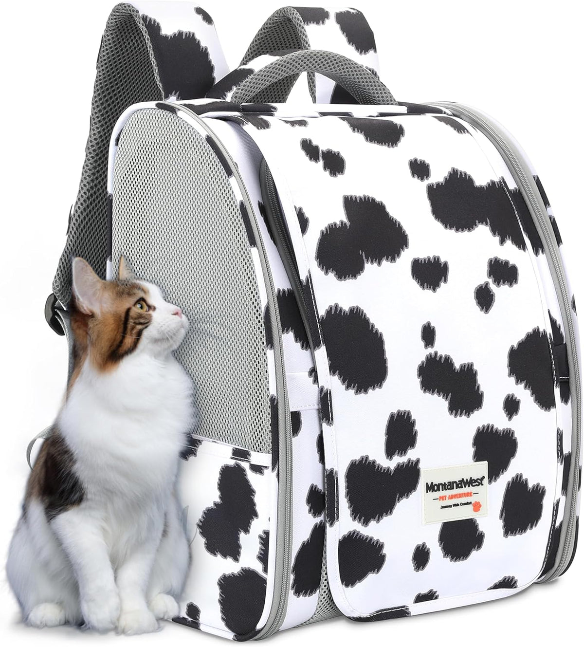 Montana West Cat Carrier Backpack for Small Medium Dog & Puppies with Blackout Curtains for Outdoor Adventures