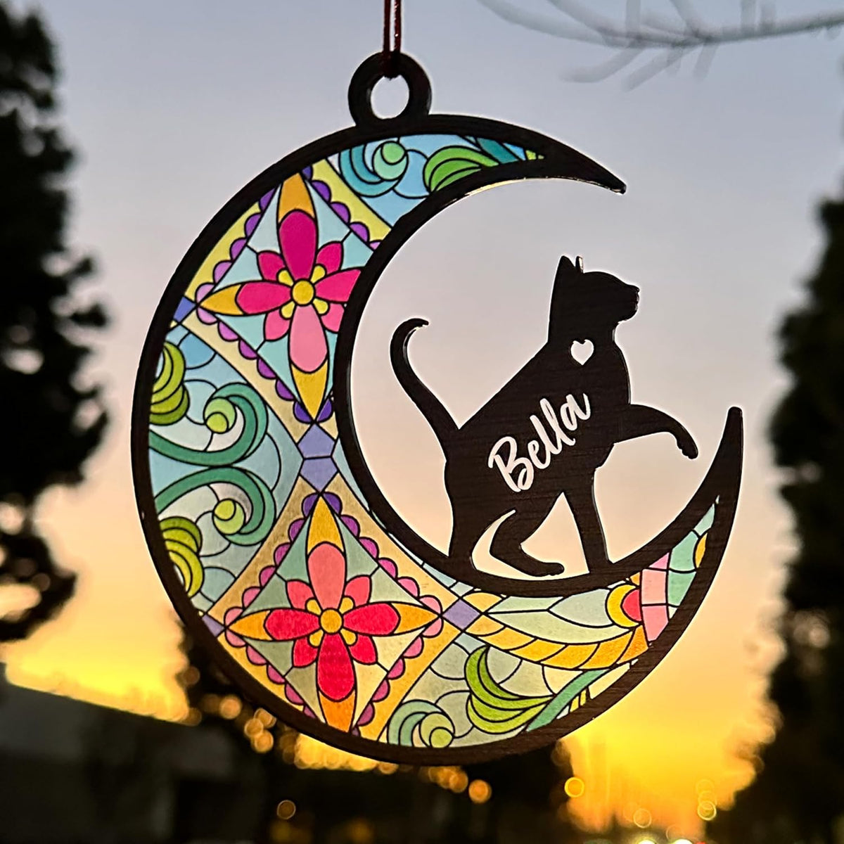 GIFTBYGIFTY Dog Memorial Suncatcher, Personalized w/Name and Dog Breeds, Pet Loss Suncatcher, Gifts for Dog Lovers, Dog Memorial Ornament Loss of Pet Sympathy Gift, in Loving Memory for Loss Dog