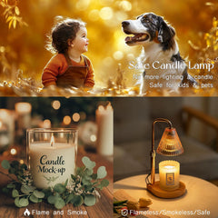 Candle Warmer Lamp with Timer: 2 Pack Height Adjustable Candle Lamps with 4 Bulbs Dimmable Wax Melt Warmer Home Bedroom Office Decor Mothers Day Mom Gift for Women
