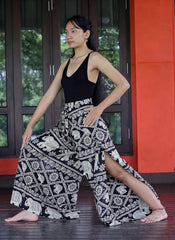 Full Funk Rayon Drive in Wrap Pants Legs Open or Tied Loose Fit in Mixed Artworks