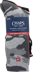 Chaps Men's Casual Fashion Cushioned Crew Socks-3 Pair Pack-Classic Designs with Stretch Blend