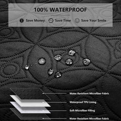 Waterproof Dog Blanket, 30x30 inches Small Pet Couch Covers for Sofa, Chair Bed Furniture Protector from Dogs Washable and Reversible-Lightgrey+Cream