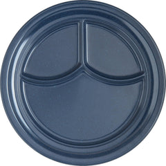 CFS 4351435-E Melamine 3-Compartment Plate, 9.75", Café Blue