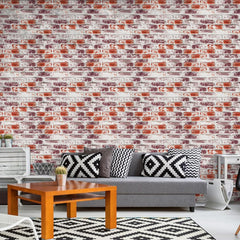 Anmon Red Brick Wallpaper Peel and Stick 17.7" x 118", Brick Wallpaper 3D Look Self Adhesive Faux Contact Paper, Removable Vinyl Roll Wall Paper for Walls Backsplash Home Decoration