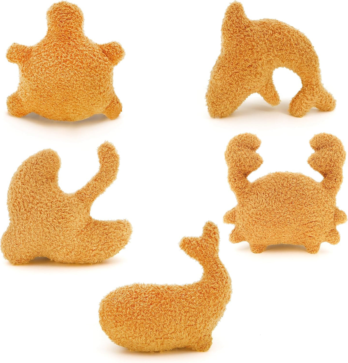 Dino Chicken Nugget Plush, Realistic Fun Dino Fried Chicken Nuggets Pillow Stuffed Toy for Gift for Boys and Girls (Mini Marine-5pc)