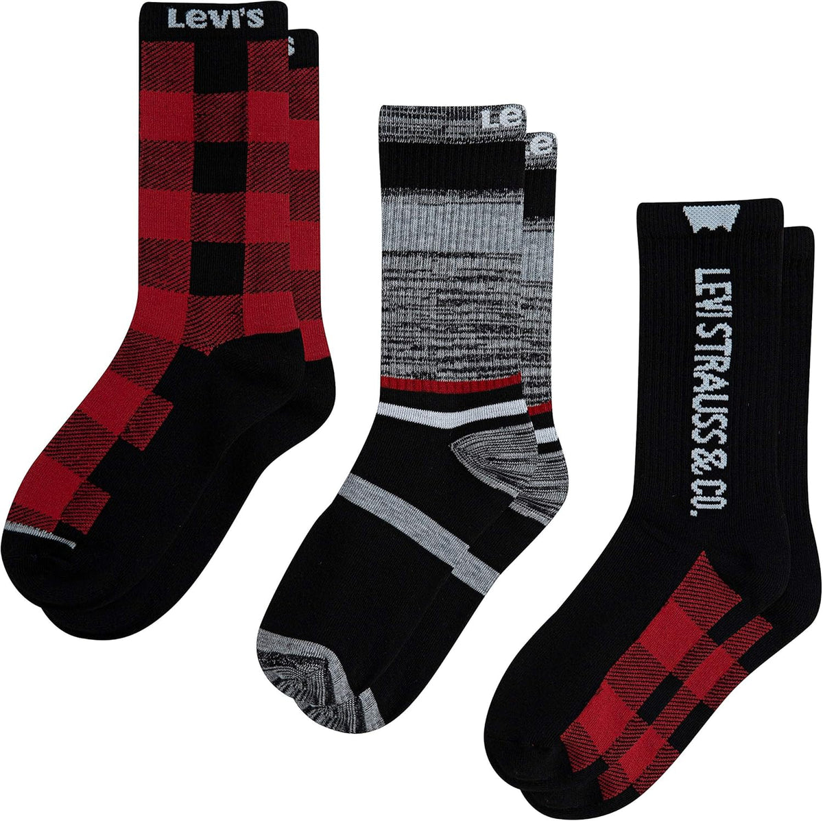 Levi's Kids' Regular Cut Crew Socks (3-pack)